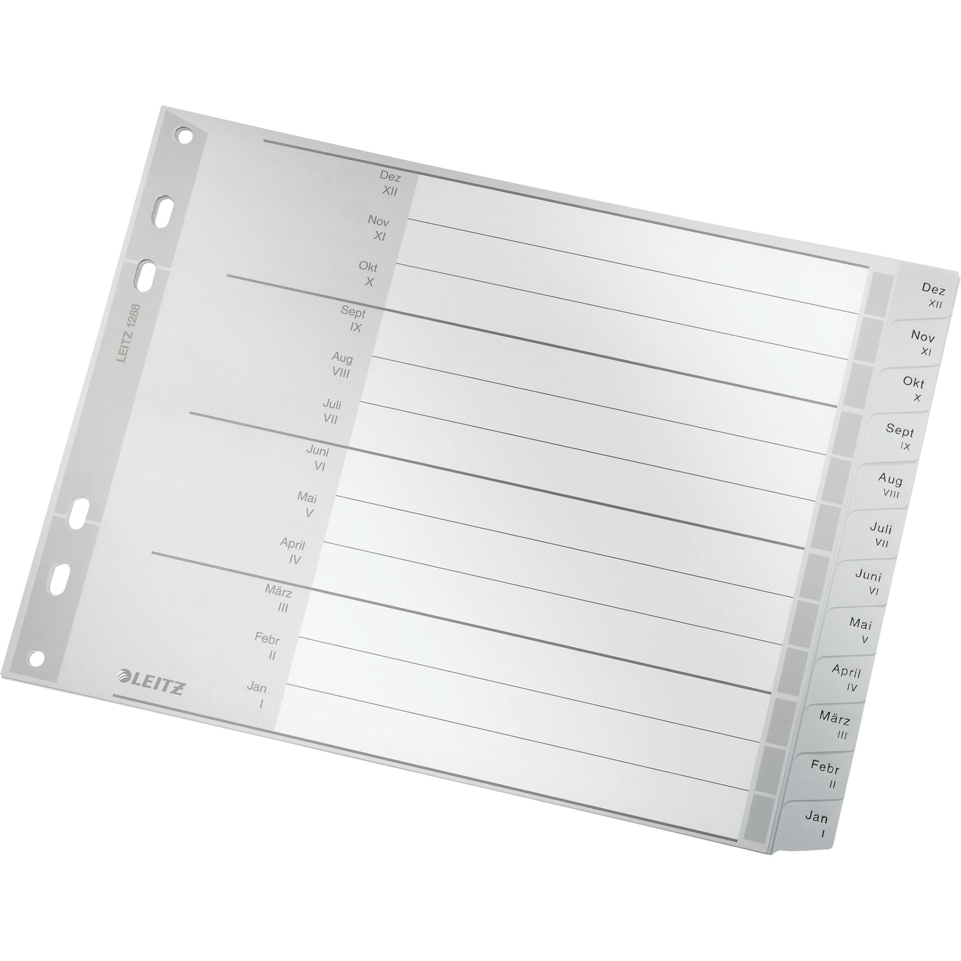 Plastikregister A4 Jan-Dez