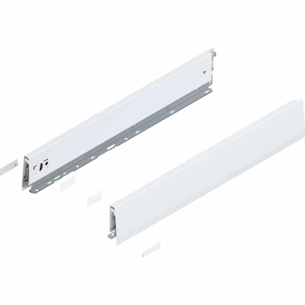 MERIVOBOX Zarge, Höhe M (91 mm), NL=550 mm, links/rechts, seidenweiß matt