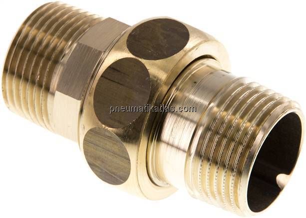 Doppelnippel trennbar R 1" flach dichtend,Messing