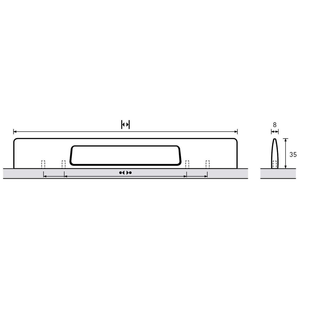 Griff Nubia, Bohrabstand 192 / 352 mm, L 437 mm, B