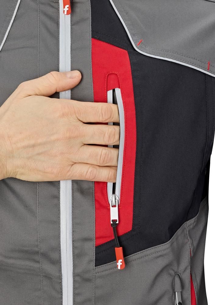 Jacke Flex grau/schwarz/rot Gr. 2XL FORTIS
