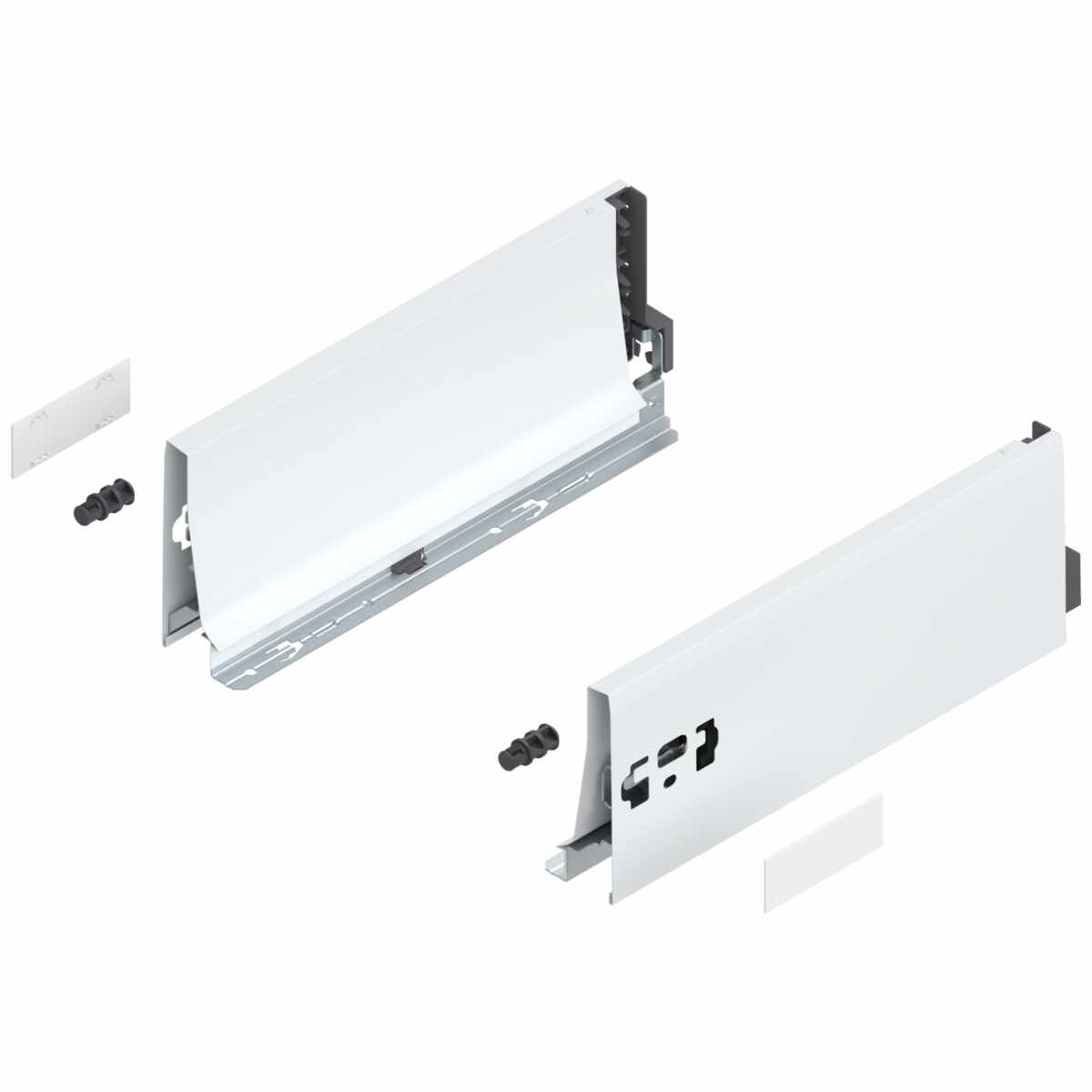 TANDEMBOX Zarge, Höhe K (115.6 mm), NL=300 mm, links/rechts, für TANDEMBOX antaro , seidenweiß