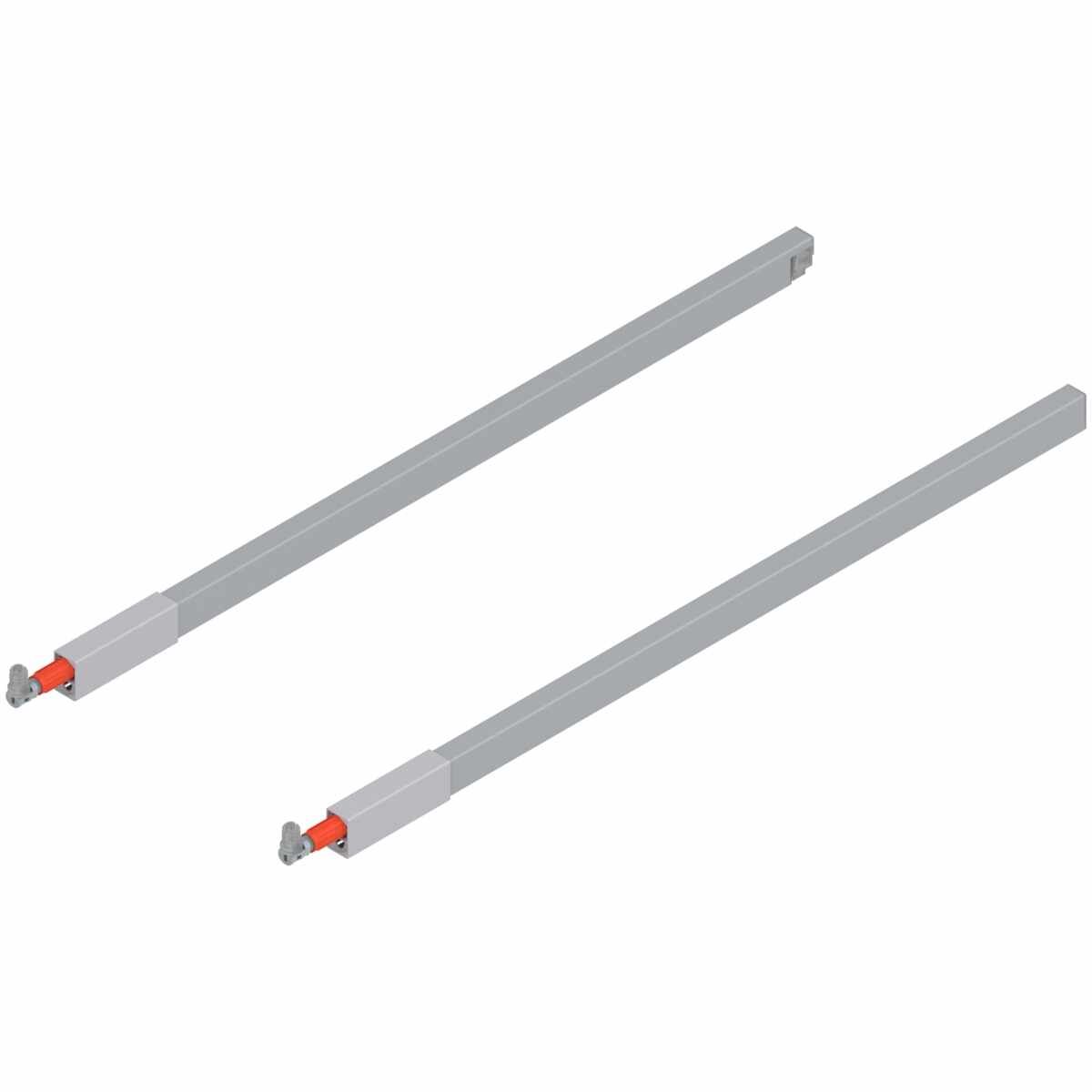 TANDEMBOX Längsreling (oben), für Frontauszug, NL=600 mm, links/rechts, für TANDEMBOX antaro, R9006 weißaluminium