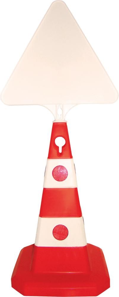 Leitkegel mit Öse, rot, mit Reflexlinsen, Höhe 613mm