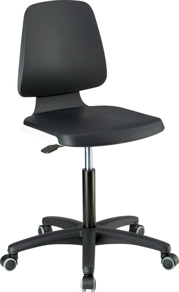 Bimos Arbeitsstuhl Labsit 2, PU weiß Sitzhöhe 450-650 mm mit Rollen