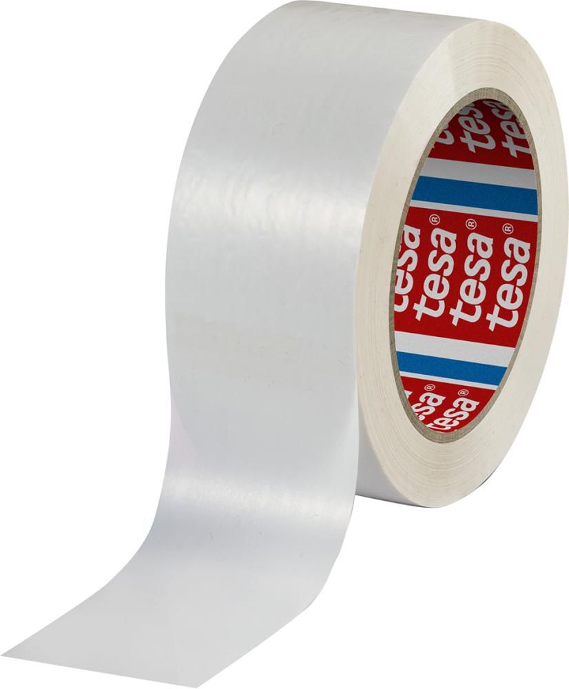tesa 60418 Packband 132m x 50mm, weiß aus recyceltem Polyester