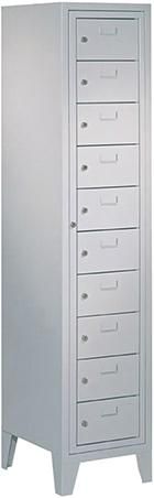 Schließfachschrank H1850xB400xT500 mm 1x10 Fächer, Füße RAL 7035