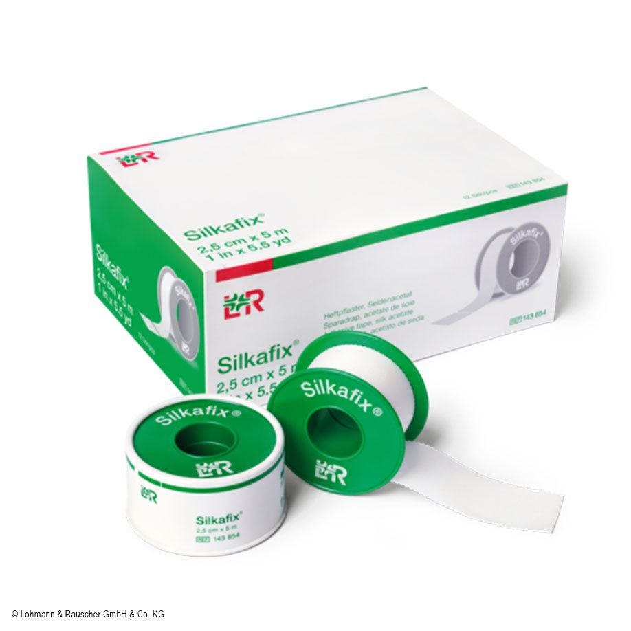 Silkafix-Heftpflaster weiß9,2 m x 2,5 cm (12 Stck.)UK = 20 Pack02042023