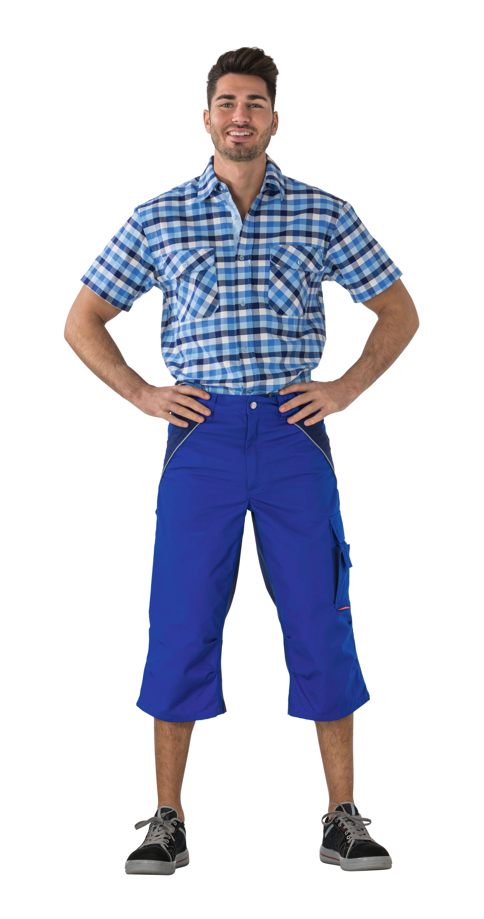 Planam 3/4-Hose Plaline kornblumenblau/marine Gr. XS