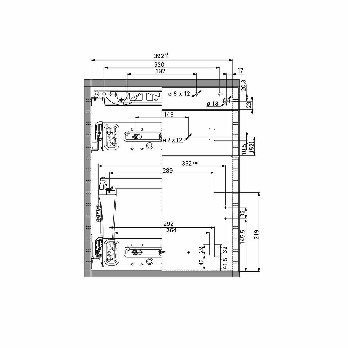 Konstruktionszeichnung KA 270 / Quadro 12 / Duplex