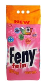 Feny fein 10 kg, ideal für Fein- und Buntwäsche, wirksam ab 20° bis 60°C, ohne Bleichmittel, im Kunststoffsack mit Griff