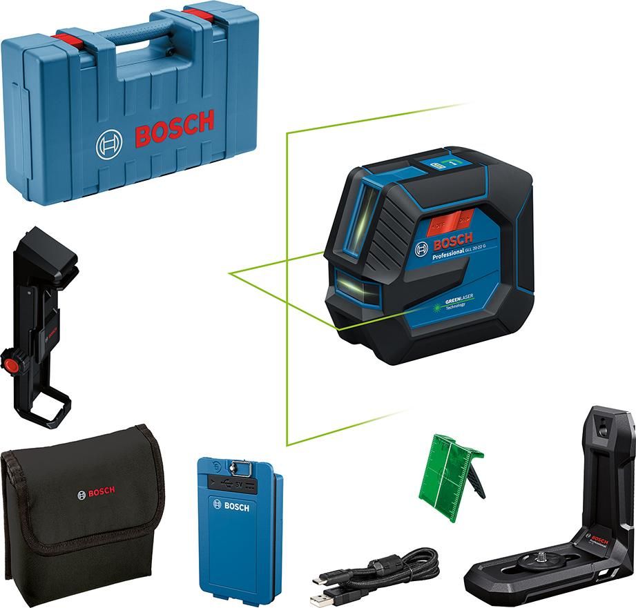 Linienlaser Set GLL 20-22 G Bosch mit LB10 + BA3.7VXL