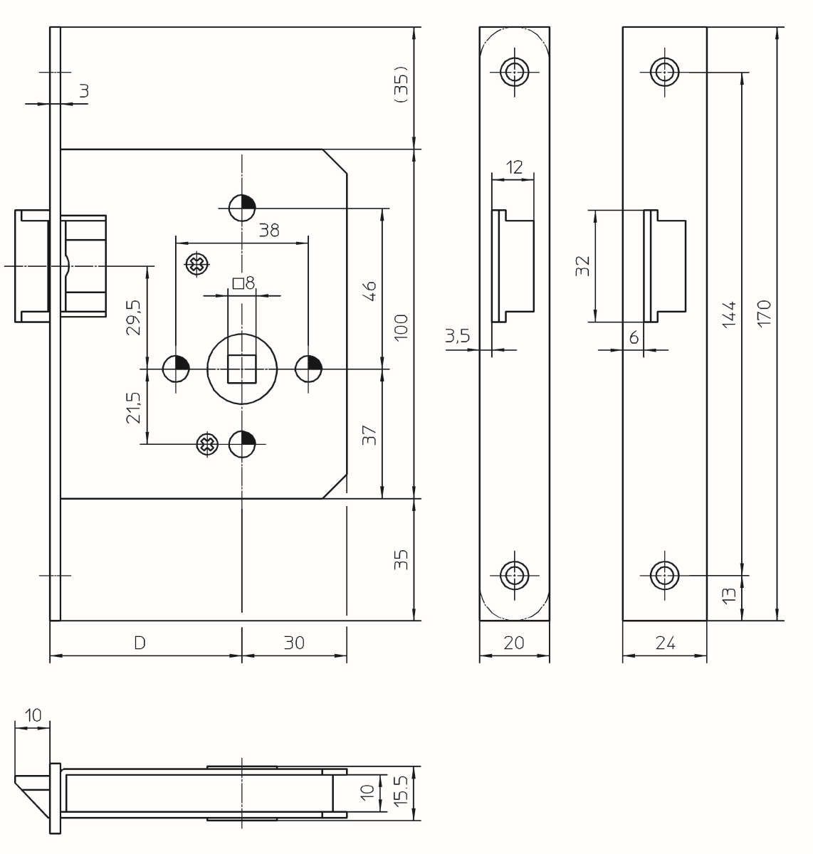 KFV Fallenschloss 55/8 F20 altsilber lack. GE1356 K rechts