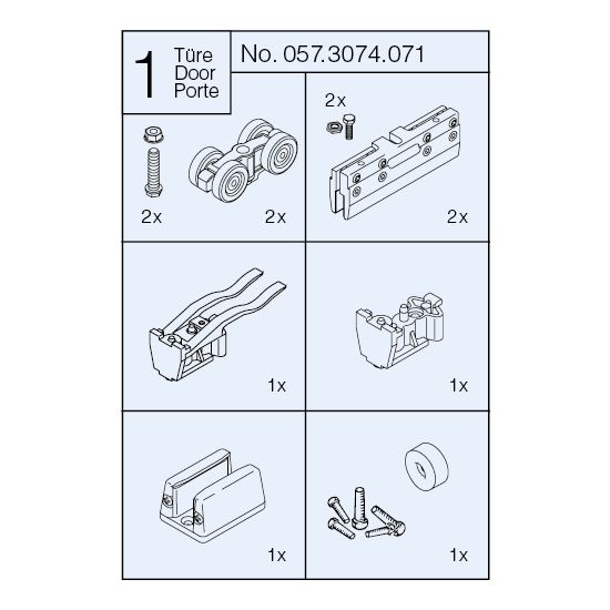 EKU Beschlag-Komplettset PORTA 100 G/GF/GFO/GU/GM