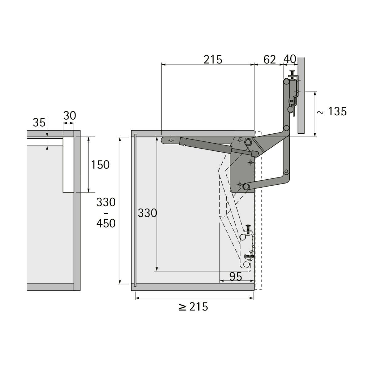 Hochlift-Beschlag HLB 420 - 580