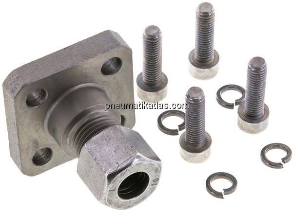 Gerade Flanschverschraubung Pumpenflansch LK 35, 10 L (M16x1,5)