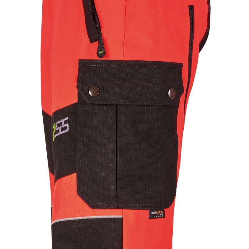 PSS X-treme Schnittschutzhose Breeze EN 20471 neonrot/schwarz - Gr. 50