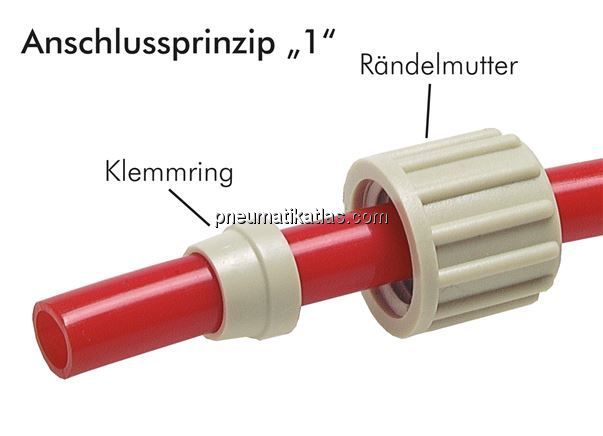 Winkel-Verschraubung G 1/8"-6x4mm, Polypropylen, Hohlschraube