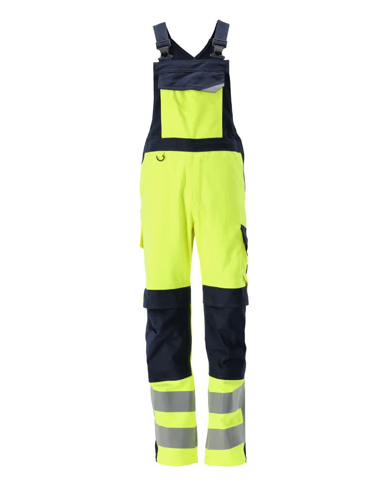 Latzhose mit Knietaschen MASCOT® Davos Hi-vis Gelb/Schwarzblau, 76C46
