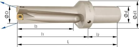 Vollbohrer für Wendeplatte Innenkühlung Dx3 21mm FORMAT