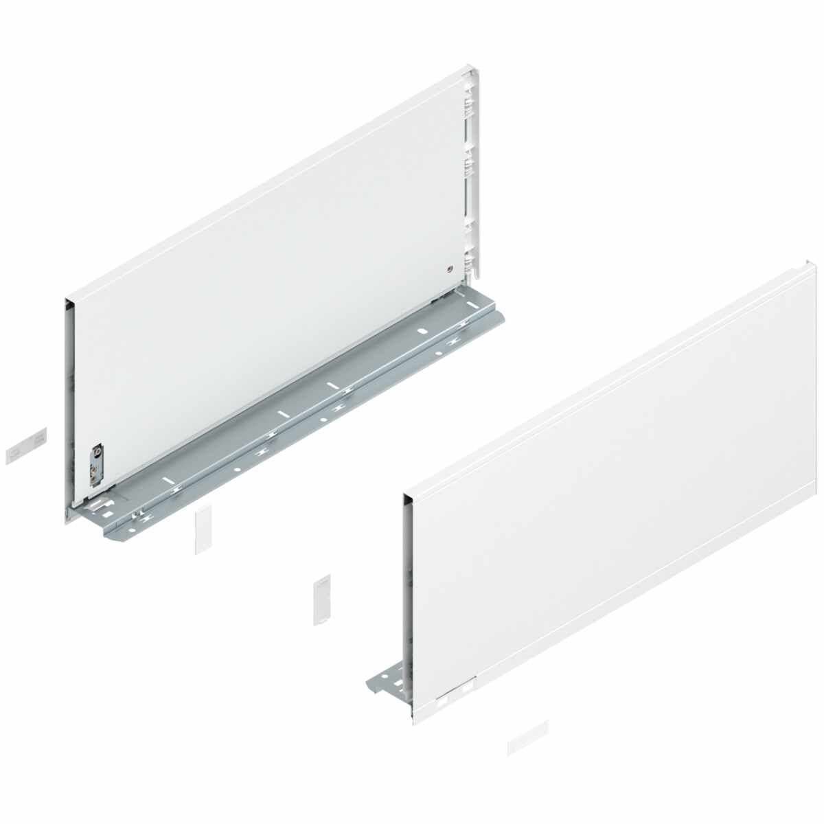 LEGRABOX Zarge, Höhe F (241 mm), NL=500 mm, links/rechts, für LEGRABOX pure, seidenweiß matt
