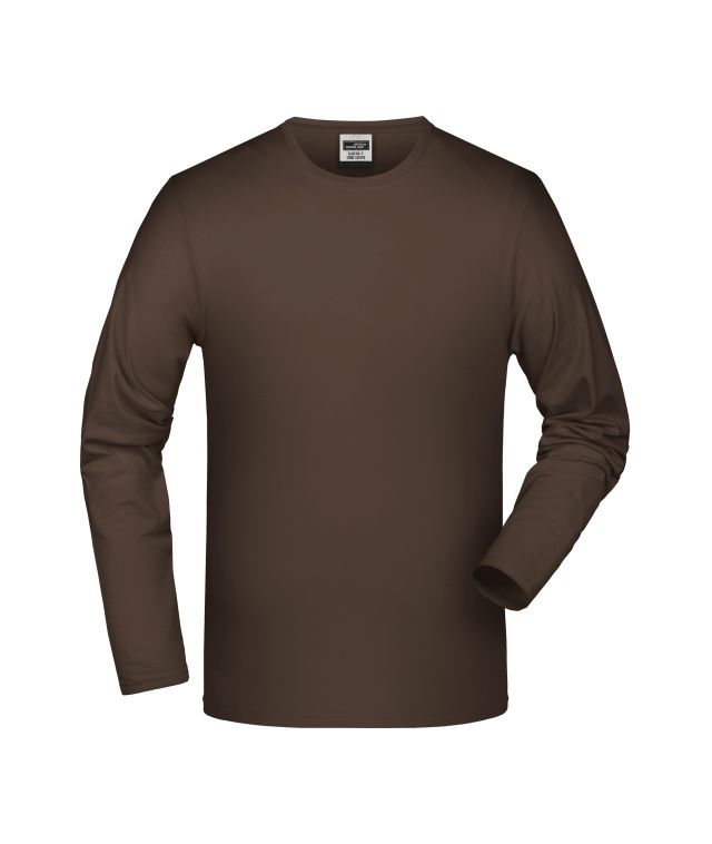 Elastic-T Long-Sleeved Langarm-Shirt mit Elasthan braun, Gr. L