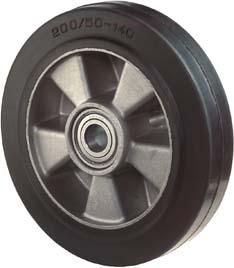 Gummirad 200mm B80.200 Elastik schw.,Radk.Alu,KLBS ROLLEN