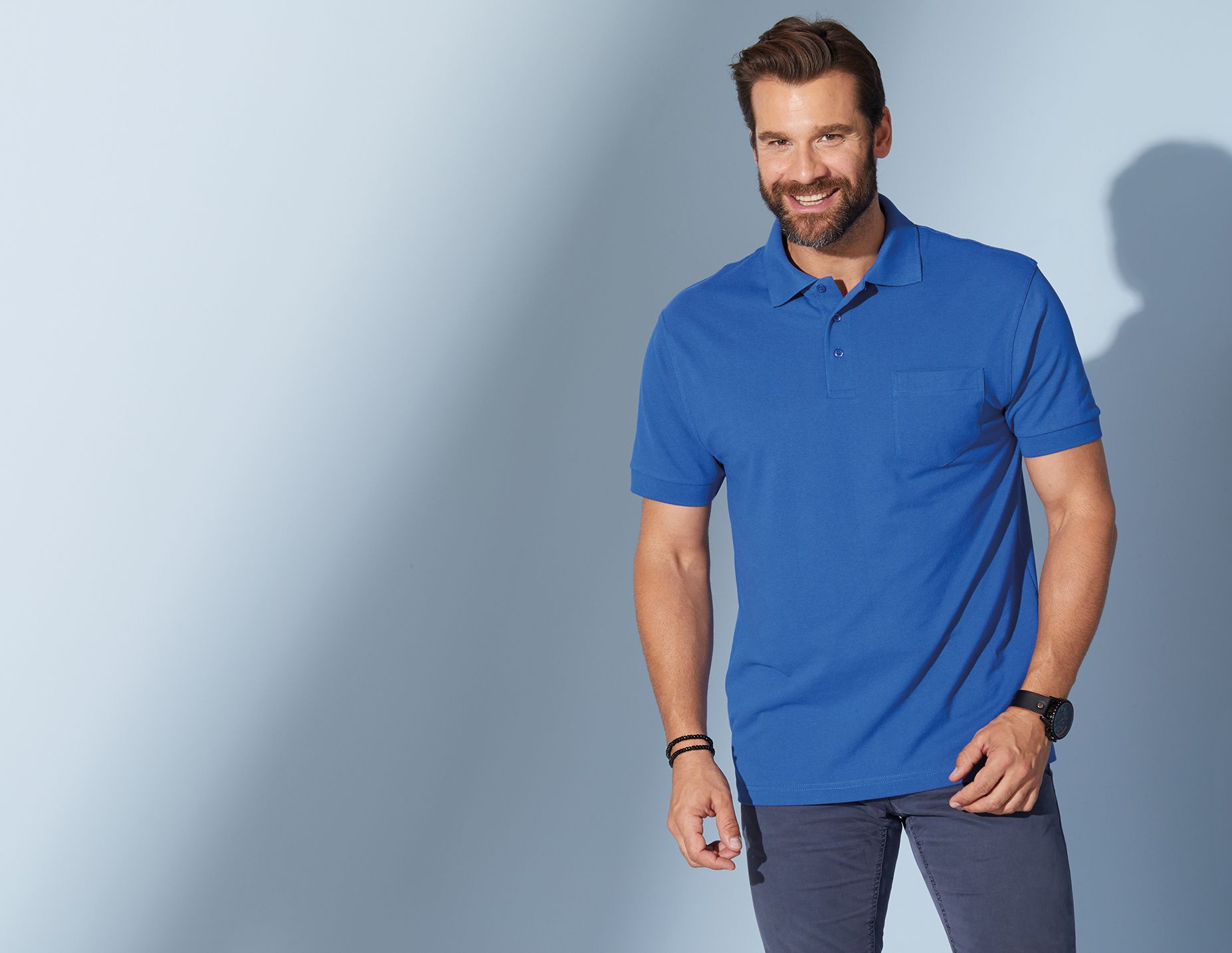 James & Nicholson JN026 Herren-Polo-Shirt Piqué, Weiß, Gr. L