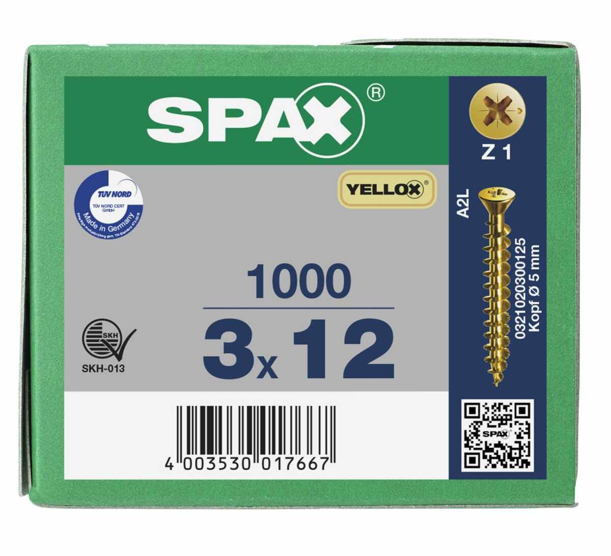 Spax Flako/5mm 3,0X12 Gelb