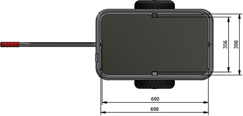 Handwagen 6091L Ladefläche B545xT1145 mm Lufträder 260x85 mm Tragkraft 400kg