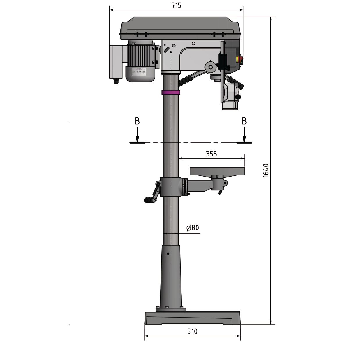 Säulenbohrmaschine Optimum OPTIdrill D 26Pro Aktions Set