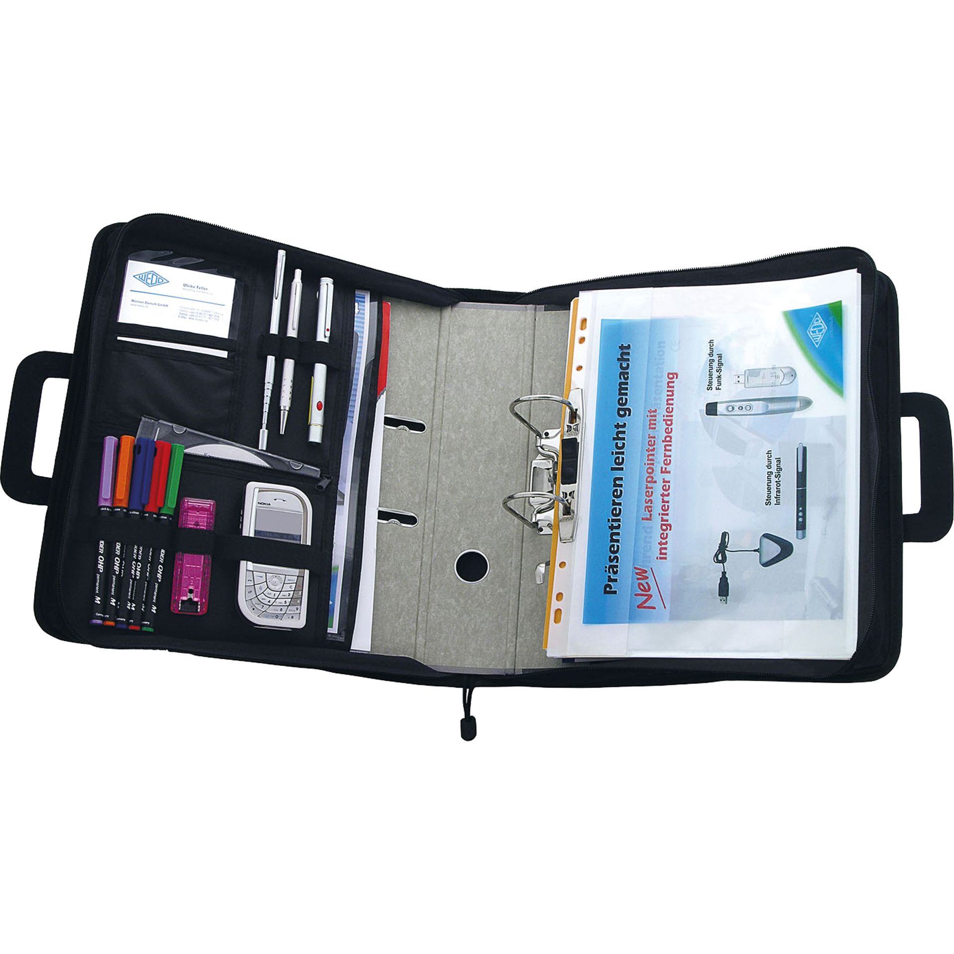 Konferenzmappe DIN A4 Polyester schwarz