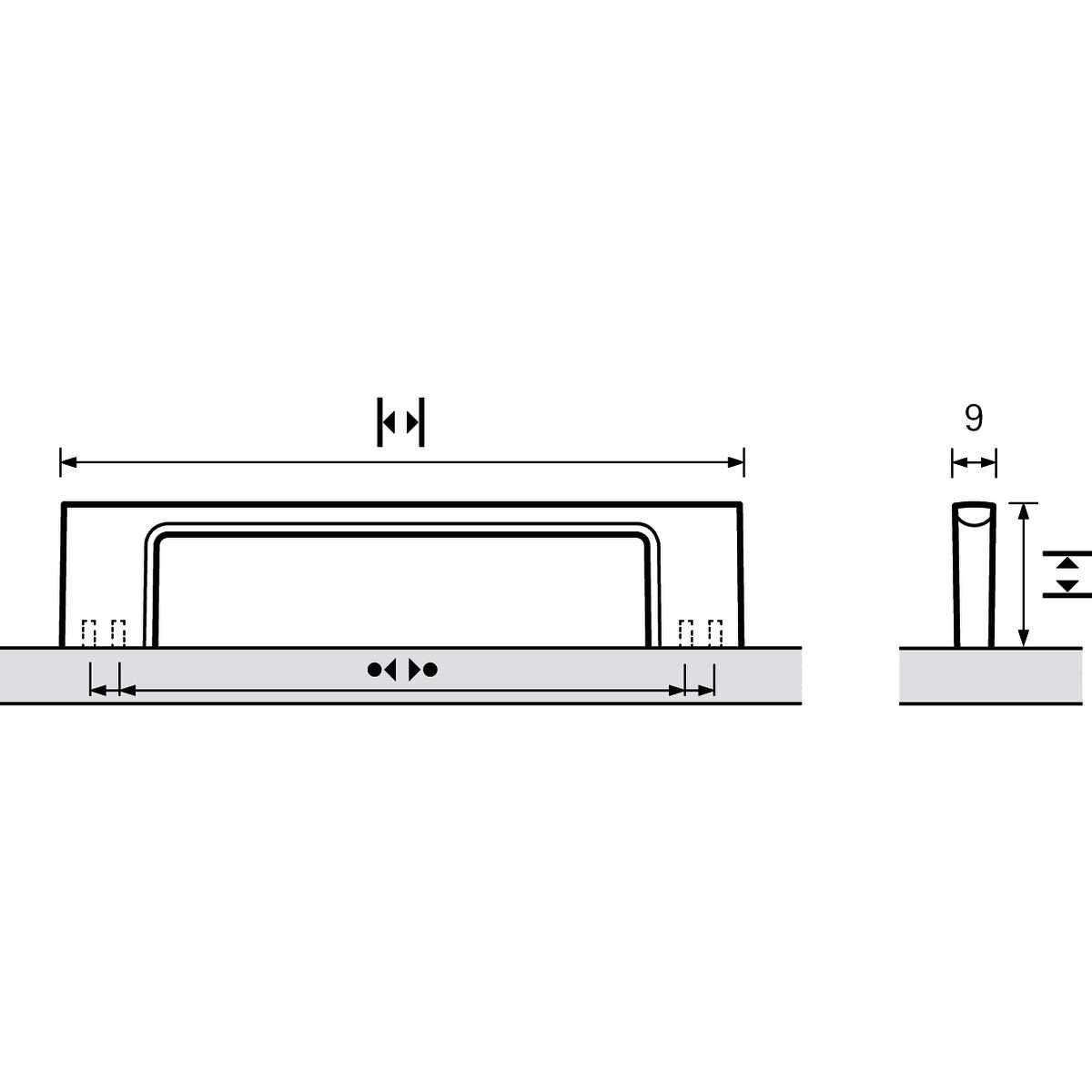 Griff Belluno, Bohrabstand 160 / 192 mm, L 200 mm,