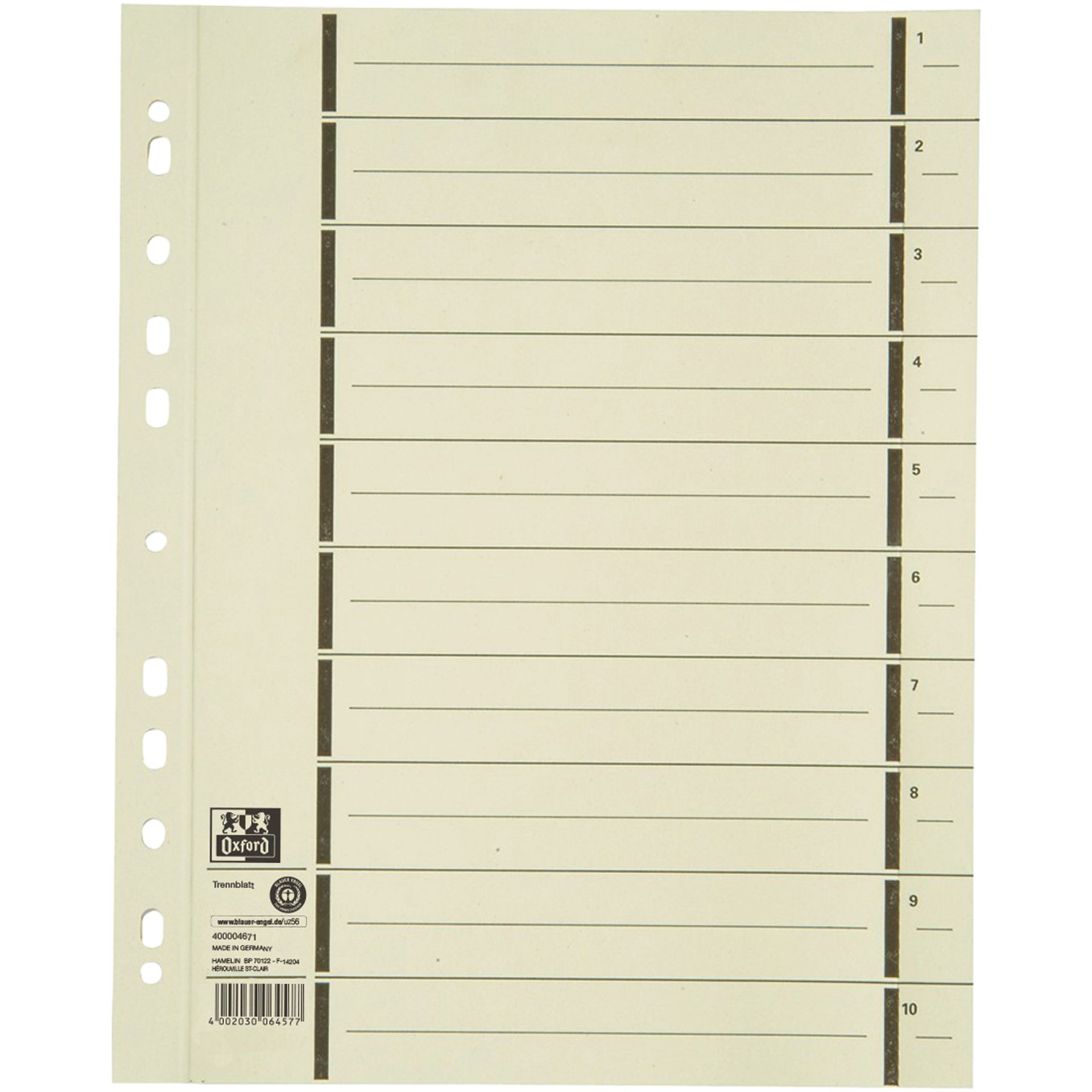 Trennblatt DIN A4 mP 200g Karton ch 100 St./Pack.