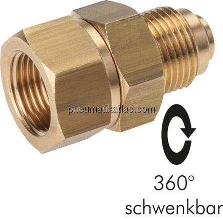 Heißwasser-Drehgelenk, G 3/8"-G 1/4", Messing, PN220