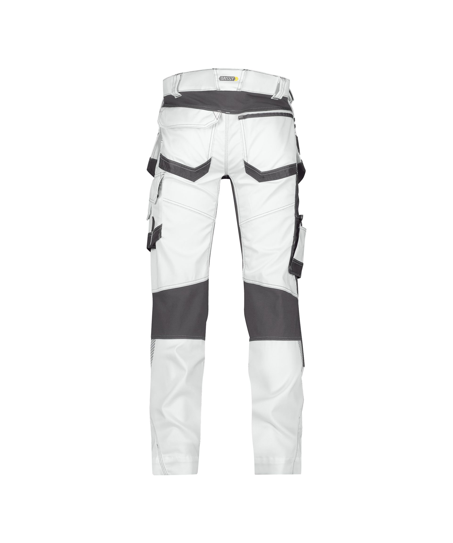 DASSY® Flux Painters - Stretch-Malerhose mit Holstertaschen und Kniepolstertaschen - weiß/anthrazitgrau, Gr. 54