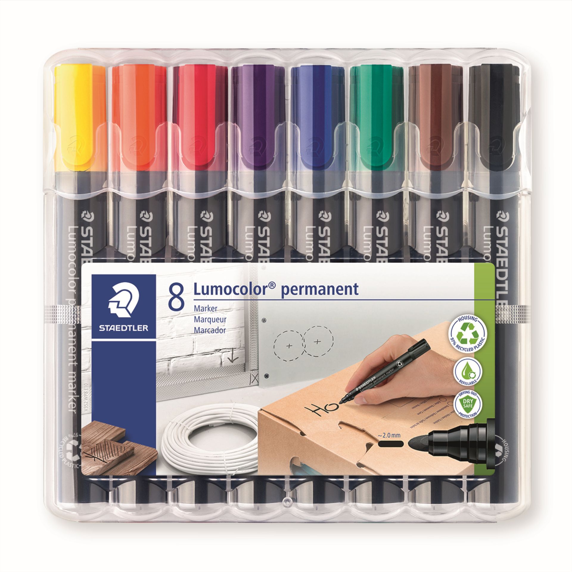 Permanentmaker Lumocolor 2mm sortiert 8 St./Pack.