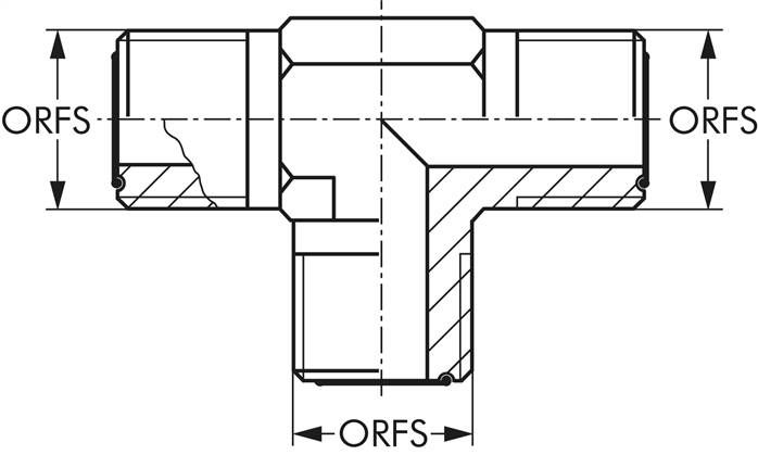 ORFS-T-Verschraubung UNF 9/16"-18(AG)