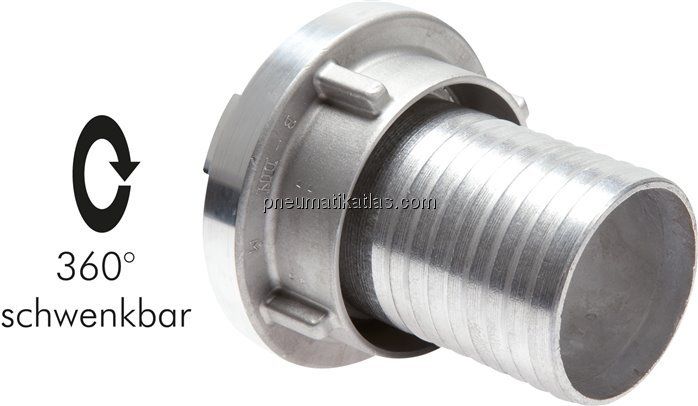Storz-Kupplung 25-D, 13 (1/2")mm Schlauch, Aluminium (geschmiedet)