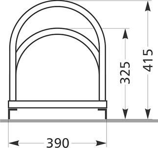 Fahrrad-Bogenparker einseitig, verzinkt L 700 mm, 2 Plätze