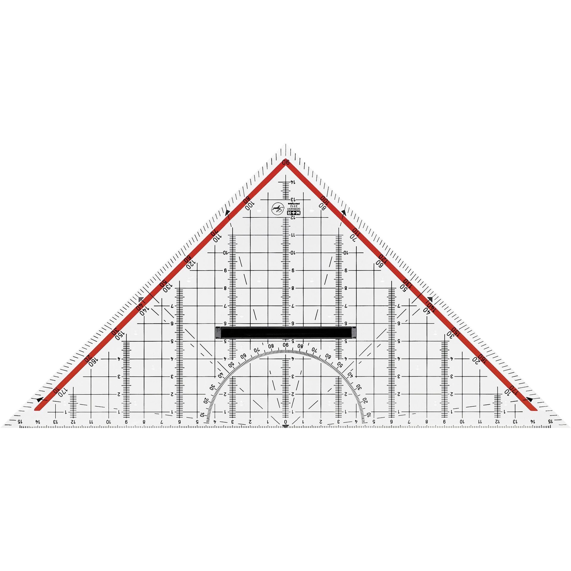 Zeichendreieck 32cm Skala rot