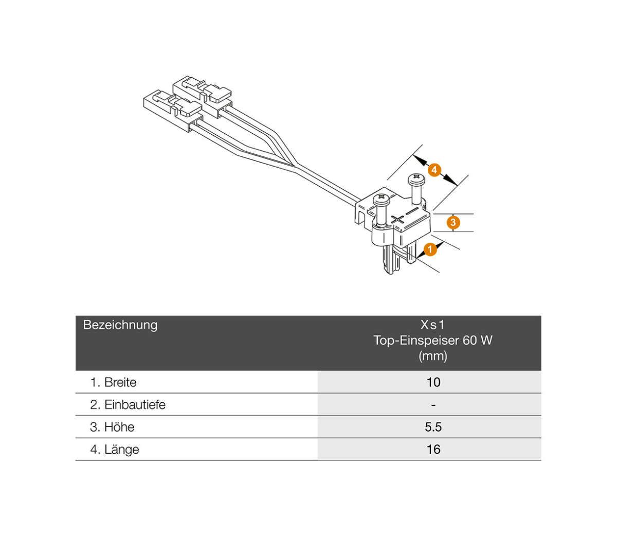 ledlinX Power Track, Top-Einspeiser 60 Watt