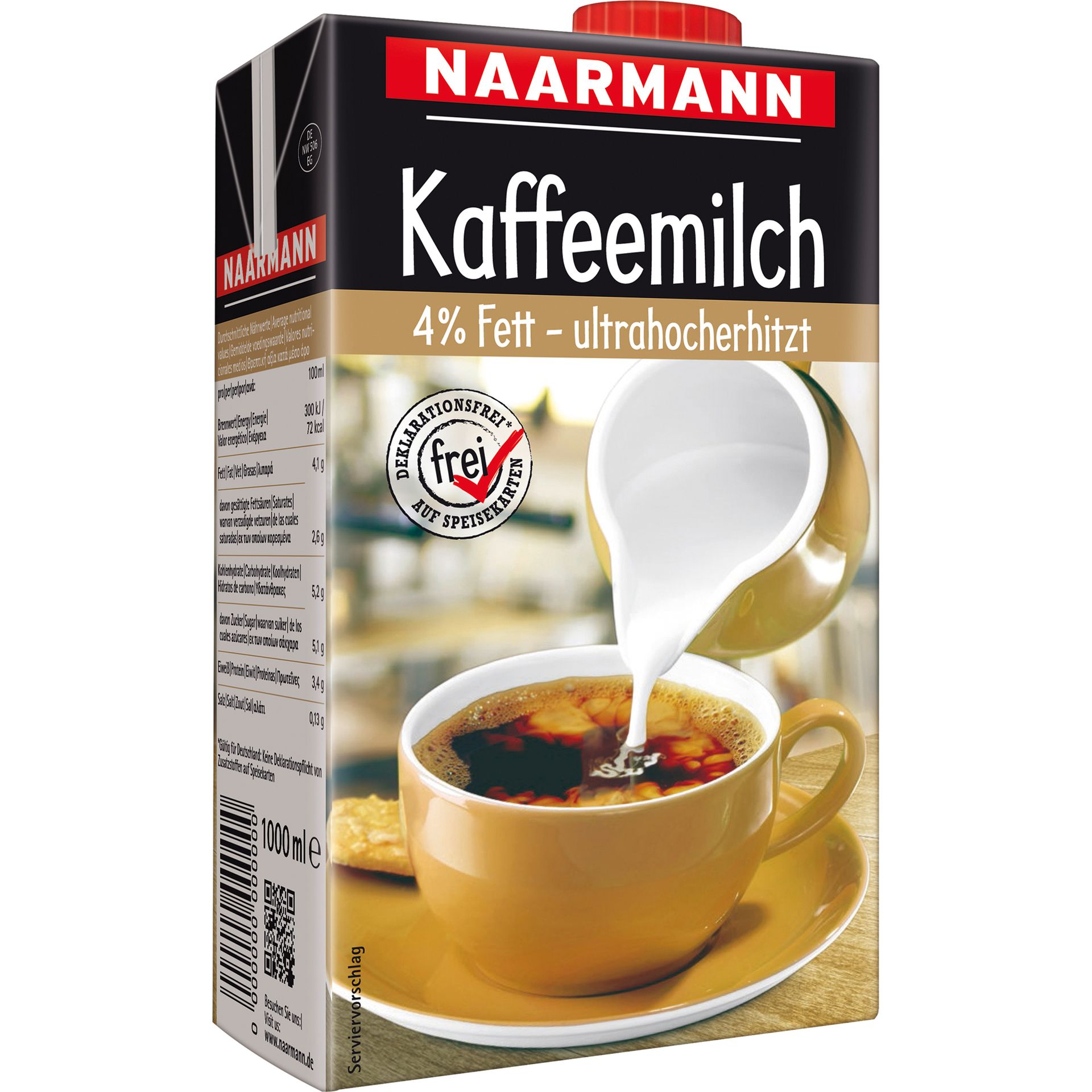 Kaffeemilch 4Prozent Fett 1Liter