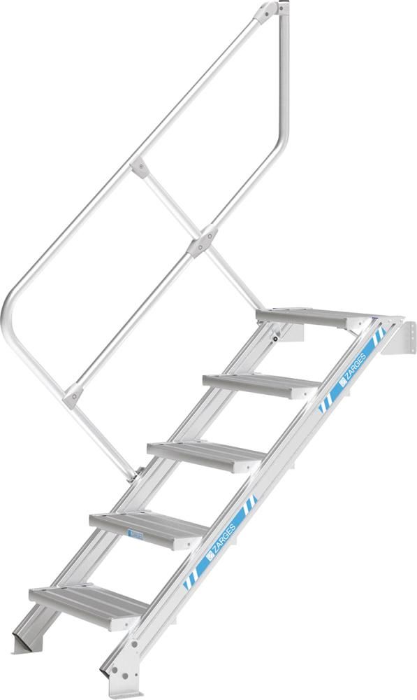 Treppe mit Handlauf 45G 5 Stufen 600 mm breit Höhe 1,07 m ZARGES