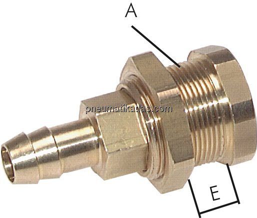 Abreißkupplungsdose (NW5) 4mm Schlauch, Messing