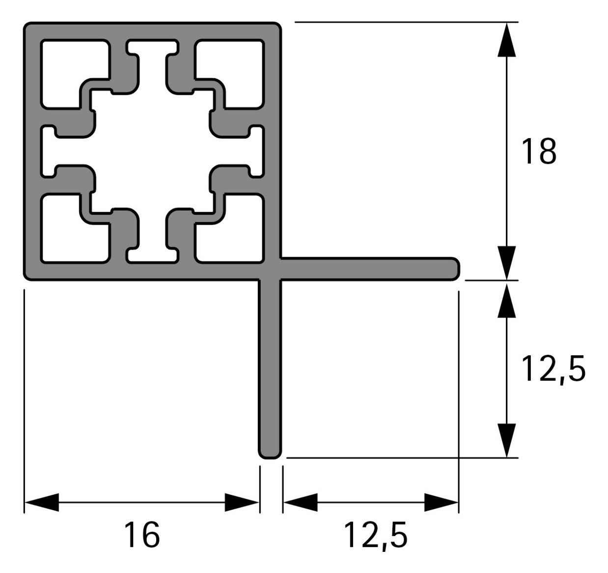 HETTICH CADRO Eckprofil anschr. EDS OP 3000 MM