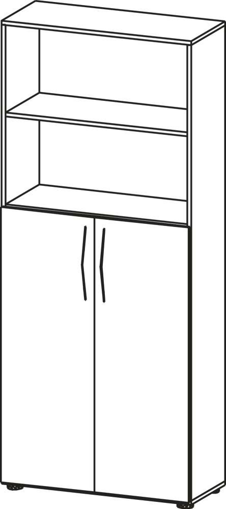 Schrank 5 OH Tür unten Nussbaum