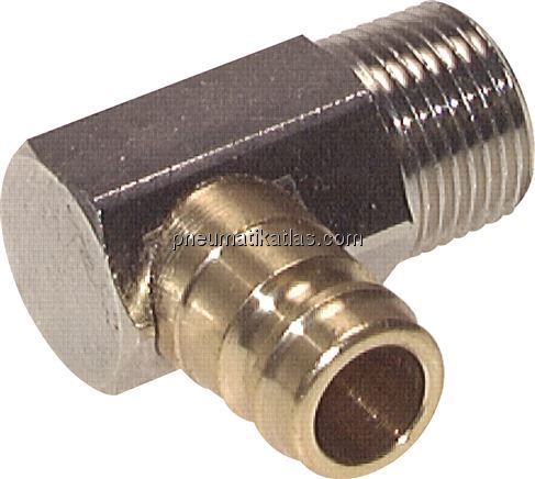 90°-Temperierkupplungsstecker 13mm Zapfen,M 14x1,5 (konisch)(AG)