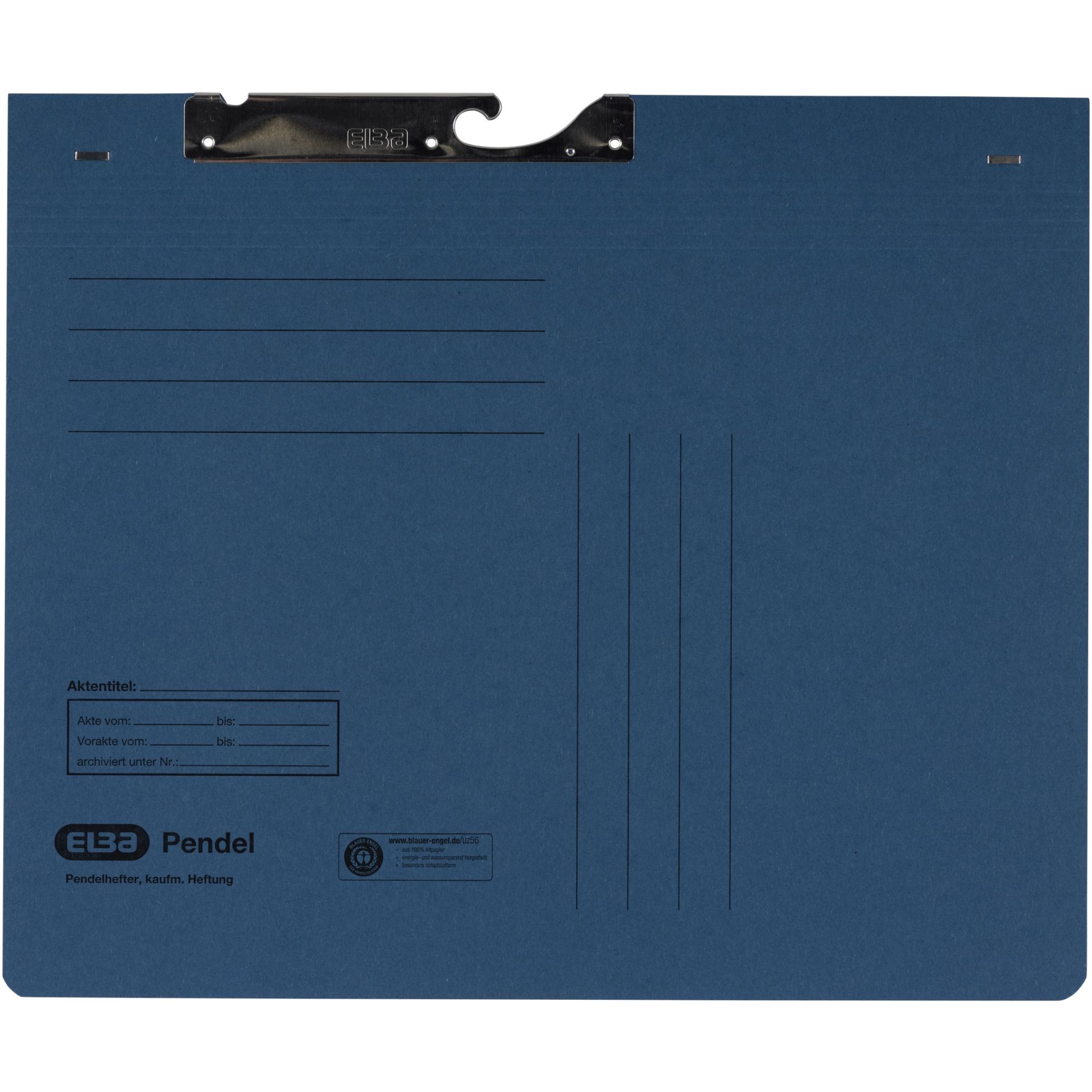 Pendelhefter DIN A4 kfm. Heftung 320g Karton blau