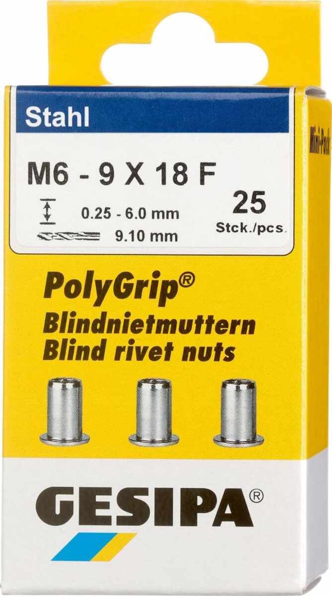Bl.Nietm.Stahl Minipack Polygrip M6 x 9 x 18